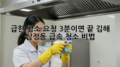 급한 청소 요청? 3분이면 끝! 김해 삼정동 급속 청소 비법